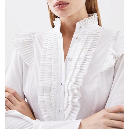 KAREN MILLEN Long Sleeved Pleated Ruffle Shirt BNWT (RARE & COLLECTABLE)