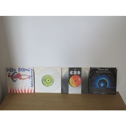 4 X 7 INCH VINYL SINGLES. TONI BASIL, BE BOP DELUXE, TOTO, BONNIE TYLER