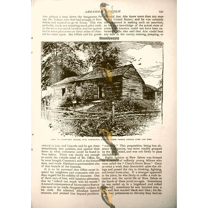 Cabin On Goose-Nest, Nr Farmington, Home Of Thomas Lincoln, Book Illustration