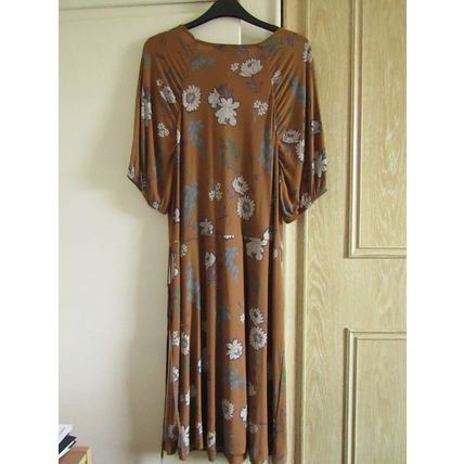NEXT brown floral short sleeve dress Size 14 never worn