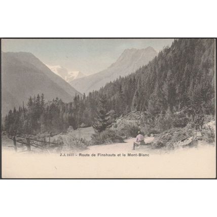Route de Finhauts et le Mont-Blanc, c.1905 - Jullien Frères CPA JJ1677