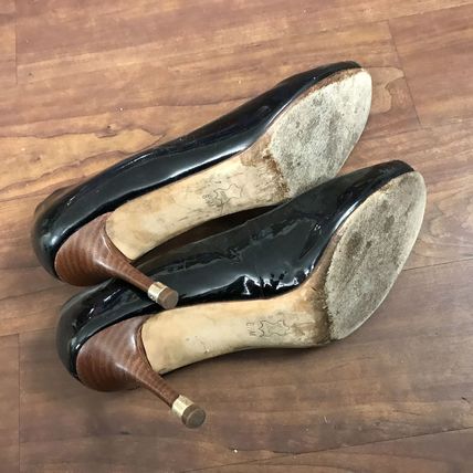 Women's Well Worn Black Vince Camuto Peep Toe High Heels Size 8.5