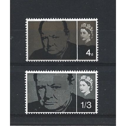 GB.Churchill Commemoration set of 2.Phosphor Issue.Mounted Mint.Jul25