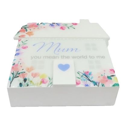 Mum Freestanding Ornament Mum You Mean the World to Me House Shaped 10CM Gift