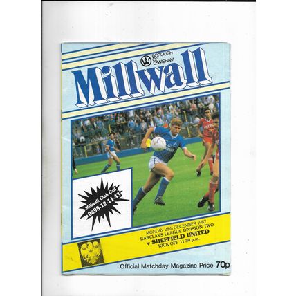 MILLWALL V SHEFFIELD UNITED 26/12/1987 DIVISION 2 (C8)