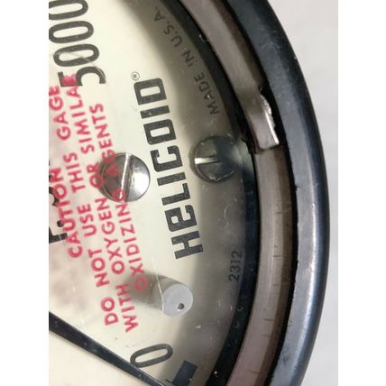 NEW HELICOID 2312 GAGE 5000PSI,3 1/2" Pressure Gauge 0-5000 PSI Bottom 1/4",AN