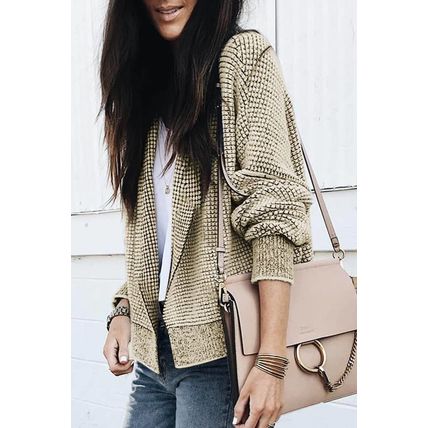 Apricot Plaid Contrast Trim Open Front Cardigan