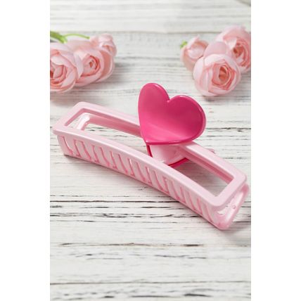 Pink Valentines Minimalist Heart Design Hair Claw
