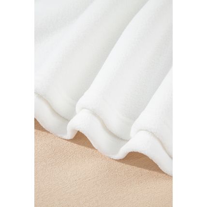 White Exposed Seam Chest Pocket Knit Pullover Sweatshirt