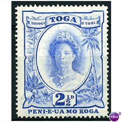 Tonga 1942 SG77 2 1/2d Bright Ultramarine Mounted Mint.