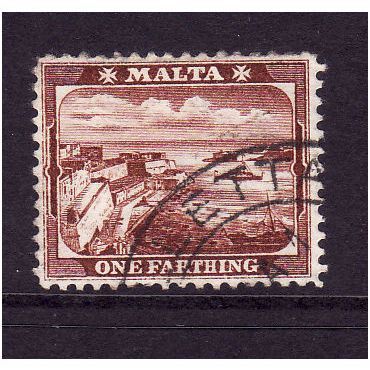 MALTA 1901 SG31 1/4d BROWN FINE USED #2