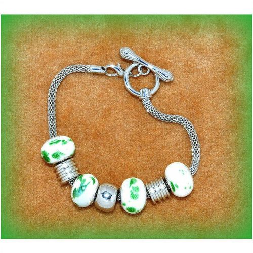 Summer Gift Charm Euro Beads Silver Tone Bracelet Bangle Jewellery 1706