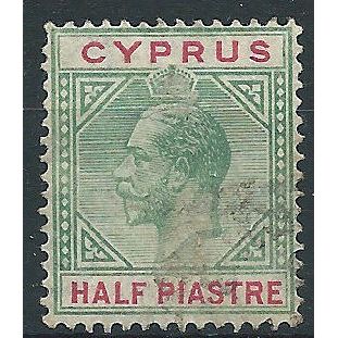 Cyprus 1904 SG62 1/2pi Green & Carmine Fine Used . ..
