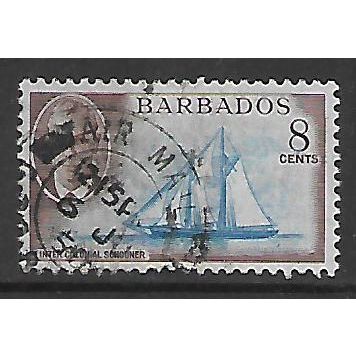 BARBADOS 1950 8c FRANCES W SMITH SCHOONER SG 276 FINE USED