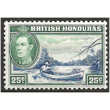 British Honduras 1938 SG157 25c Blue & Green Mounted Mint . .. .