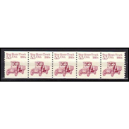 2125 5.5c Star Route Truck Very Fine MNH Dry Gum PNC 1/5 X0408