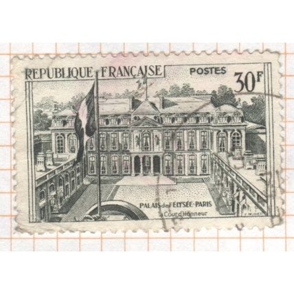 France 1957 - SG1353a - 30fr green - Palais De L'Elysee, Paris - used 4