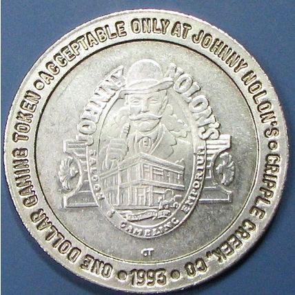 Johnny Nolan's. $1 Casino Token. Cripple Creek, CO. 10A.