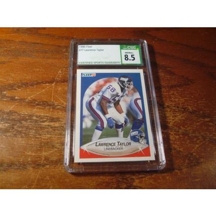 1990 Fleer, Graded Near Mint 8.5, LAWRENCE TAYLOR, HOF
