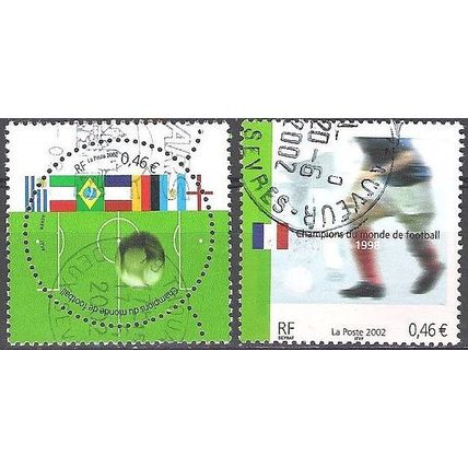 France 2002 Michel 3620 - 3621 O Cote (2008) 2.00 € Champions du monde Football