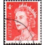 Australia 1966-73 $0.04c Value. Red. Fine Used