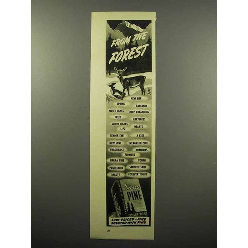 1940 Sierra Pine Soap Ad - From the Forest - Deer