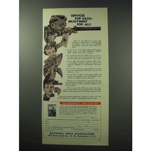 1962 National Rifle Association NRA Ad - Enjoyment