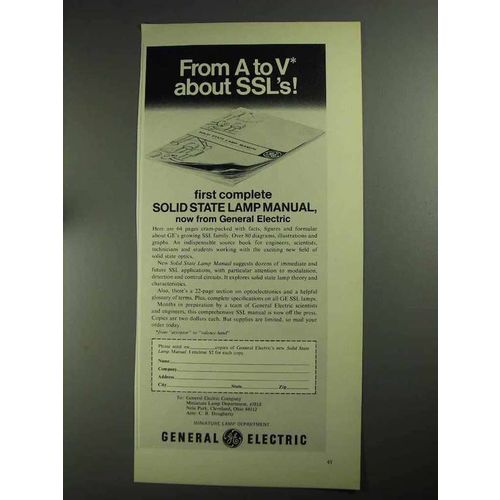 1968 General Electric Solid State Lamps Ad - A to V