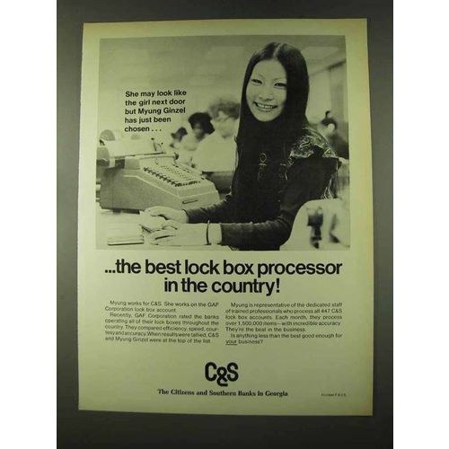 1973 C&S Citizens and Southern Banks Ad - Lock Box