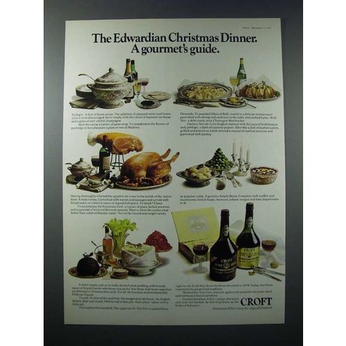 1973 Croft Port Ad - Edwardian Christmas Dinner