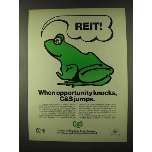 1973 C&S Citizens and Southern Banks Ad - Reit