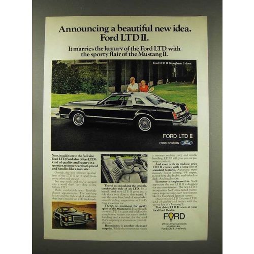 1976 Ford LTD II Brougham 2-Door Car Ad!