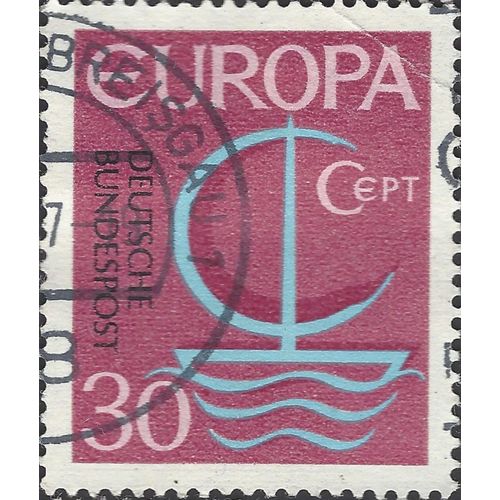 GERMANY, Europa, CEPT, Sailing Boat, pink 1966, 30pf, #4