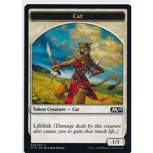 Magic the Gathering MTG Core Set 2019 003/017 Cat Token