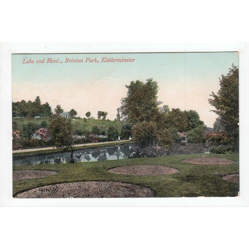 Lake and Mont Brinton Park Kidderminster Worcestershire 1911 Postcard