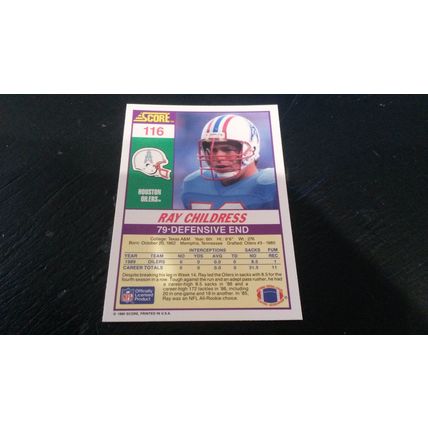 1990 Score Football Card # 116 Ray Childress Excellent-Mint (6) Houston Oilers