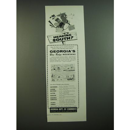 1956 Georgia Dept. Of Commerce Ad - Heading South?