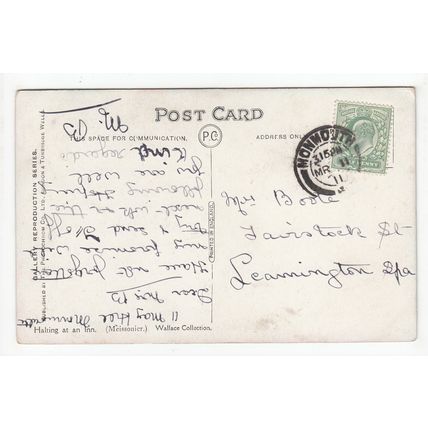 Horses Halting at the Inn 1911 Art Postcard