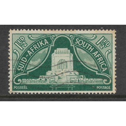 SOUTH AFRICA 1949 1 1/2d MONUMENT BLUE GREEN SG 132 FINE USED#2