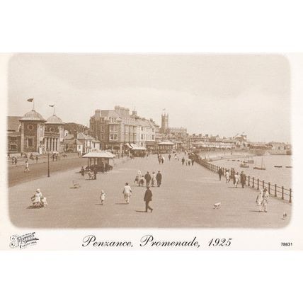 Penzance Promenade in 1926 Postcard