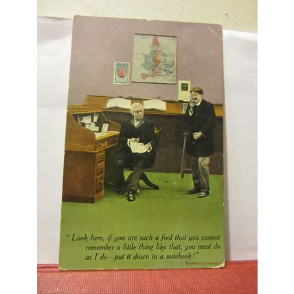 BAMFORTH No 1945 humour.. used antique postcard 1911 pm notebook /