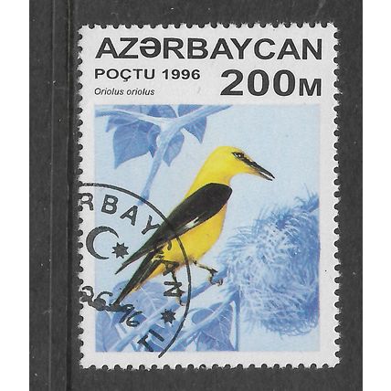 AZERBAIJAN 1996 BIRDS 200M GOLDEN ORIOLE SG 328 FINE USED #3