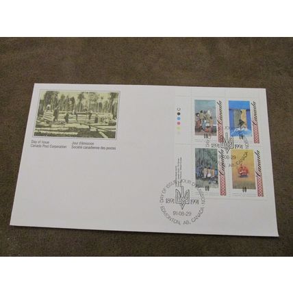 1991 Canada postal FDC Cover - Ukrainian Migration mini sheet