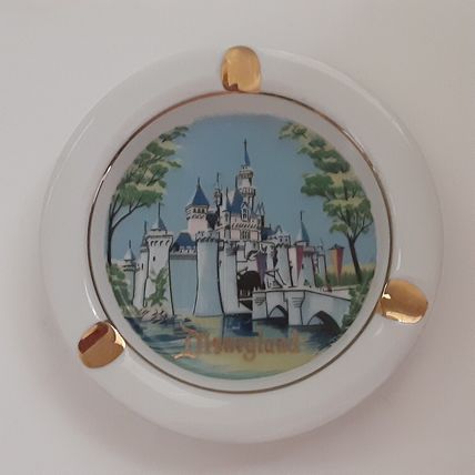 Dinseyland Ashtray White Porcelain Glass Walt Disney Productions CA Vintage