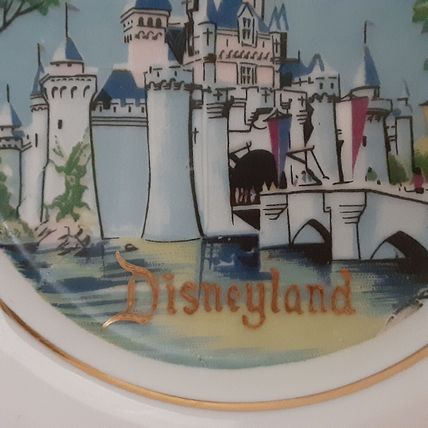 Dinseyland Ashtray White Porcelain Glass Walt Disney Productions CA Vintage