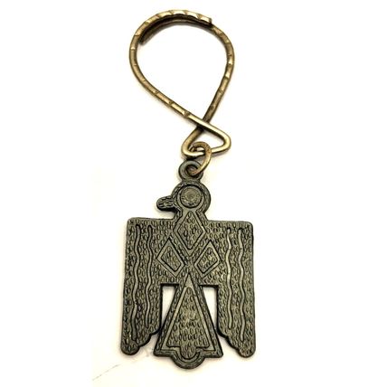 3" Thunderbird Metal Keychain Native American Totem Bag Purse Luggage Charm Clip