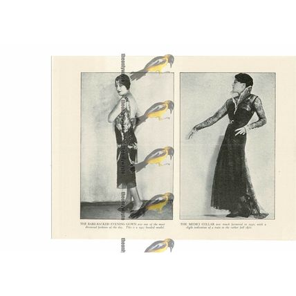 Bare-Backed Evening Gown & Medici Collar 1930, Book Illustration (Print) 1935