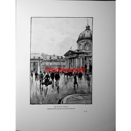 Place De L'Institut, Paris, France, Book Illustration (Print), 1892