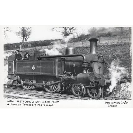 Metropolitan 4-6-0T No 27 London Train Railway & Driver Photo Postcard