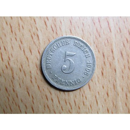1906j 5 Pfennig Germany Empire Coin